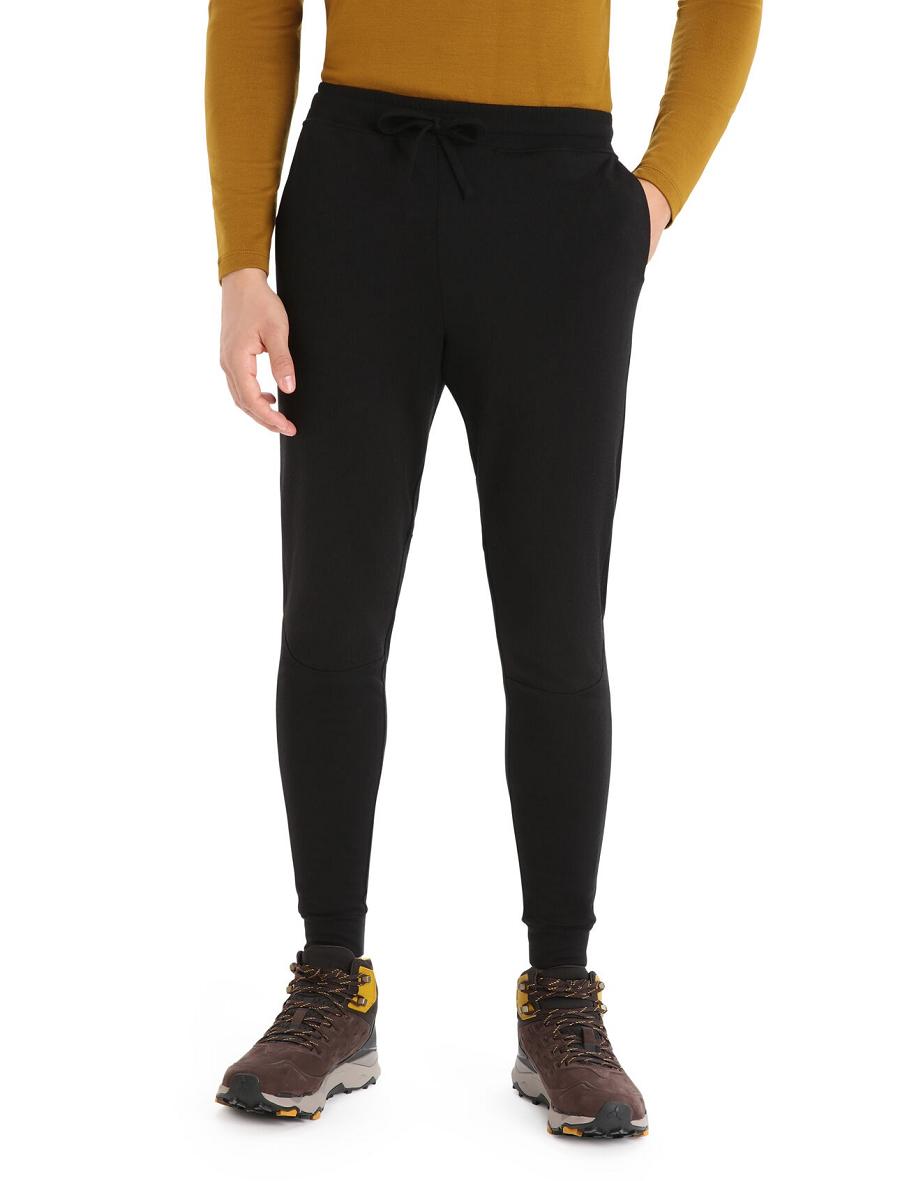 Icebreaker ZoneKnit™ Merino Férfi Jogger Nadrág Fekete | HU 1143JPQJ